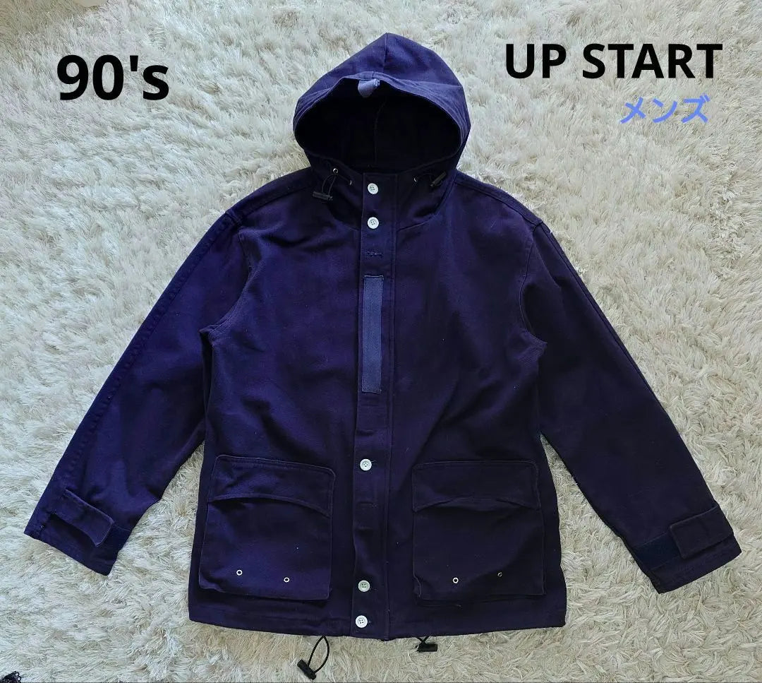 90's UP START Cotton Design Jacket Navy