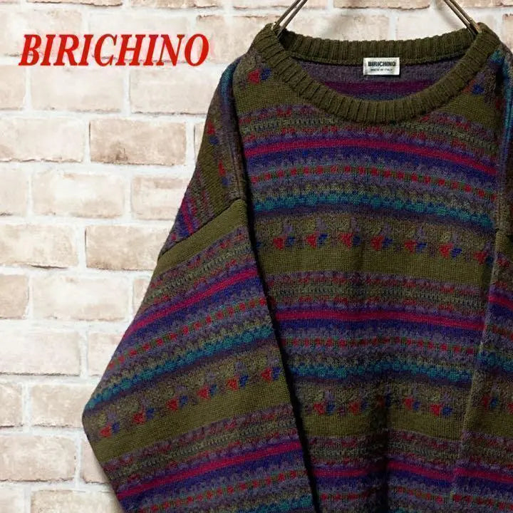 [Rare] Italian knit sweater BIRICHINO Popular wool blend retro