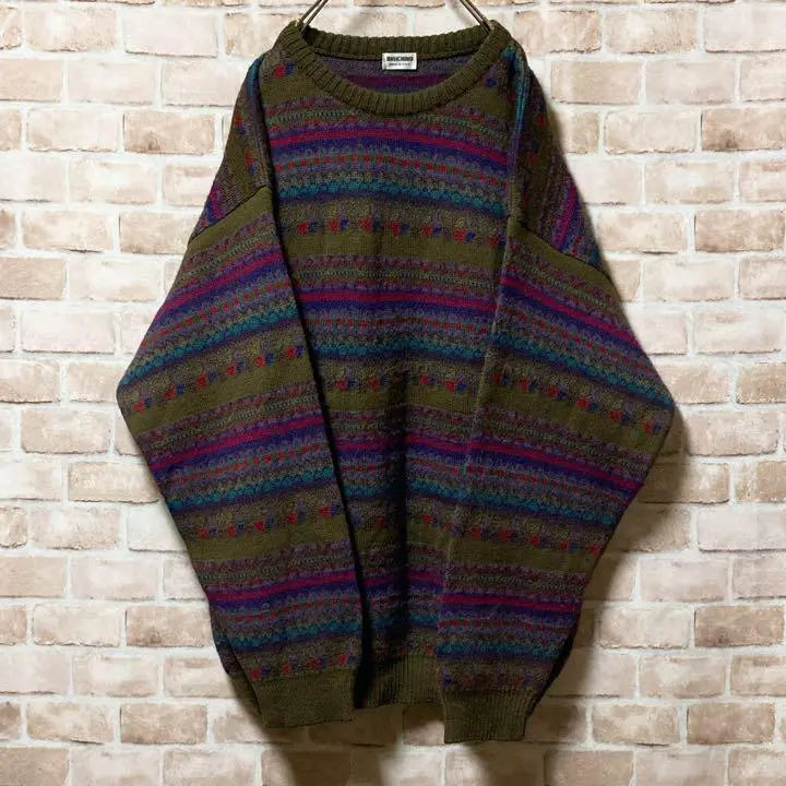 [Rare] Italian knit sweater BIRICHINO Popular wool blend retro