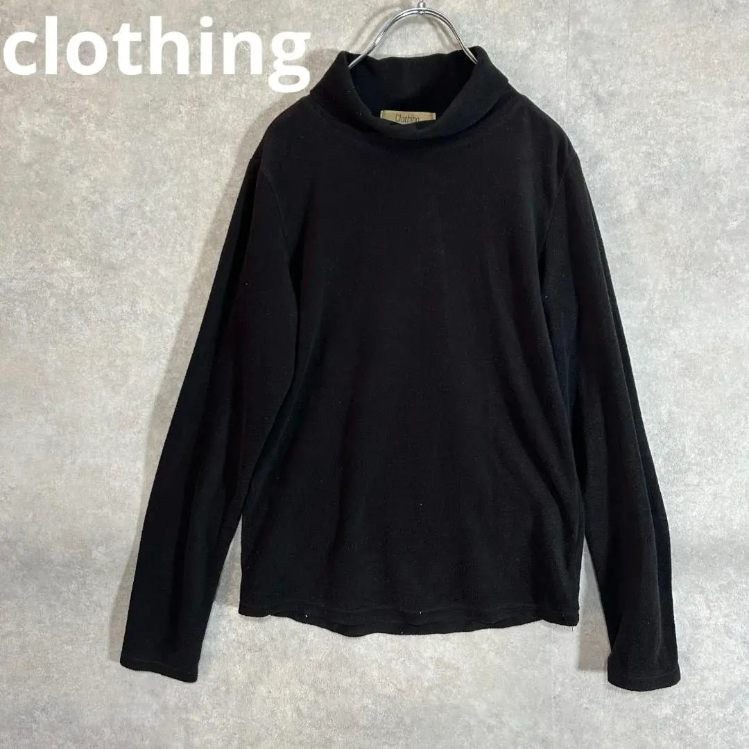 clothing turtleneck fleece long sleeve black casual L loungewear