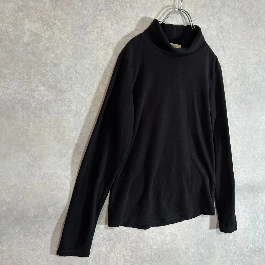 clothing turtleneck fleece long sleeve black casual L loungewear