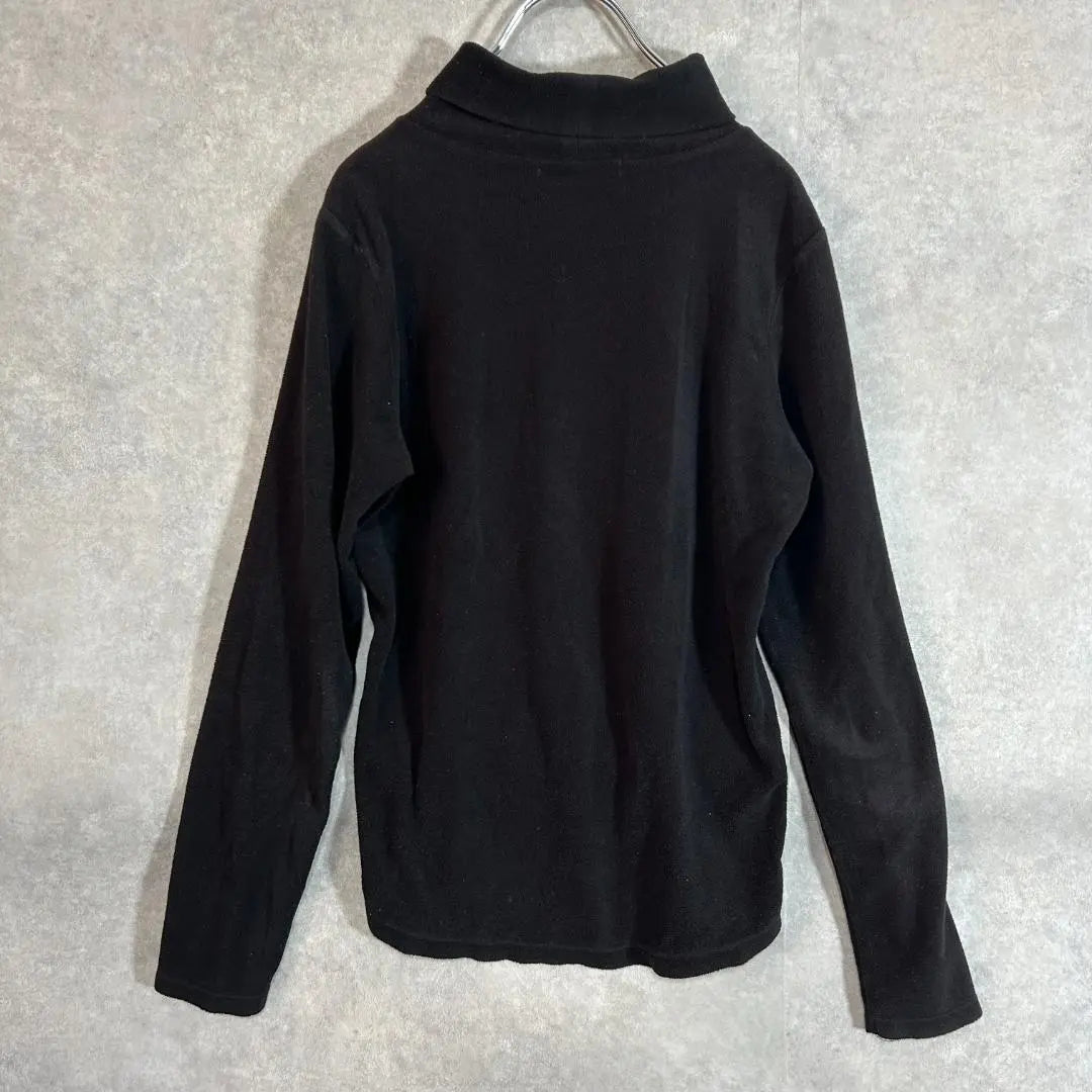 clothing turtleneck fleece long sleeve black casual L loungewear