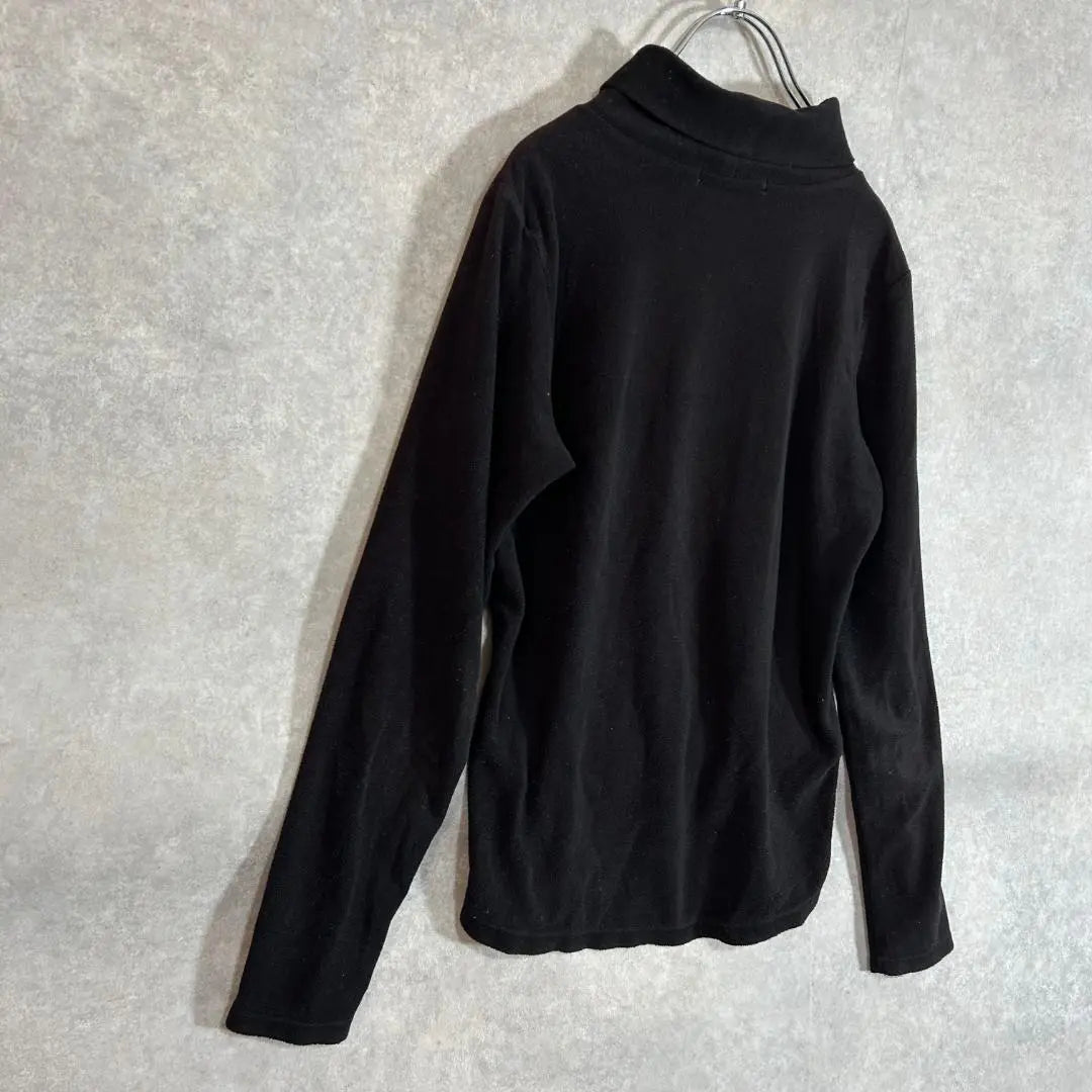 clothing turtleneck fleece long sleeve black casual L loungewear