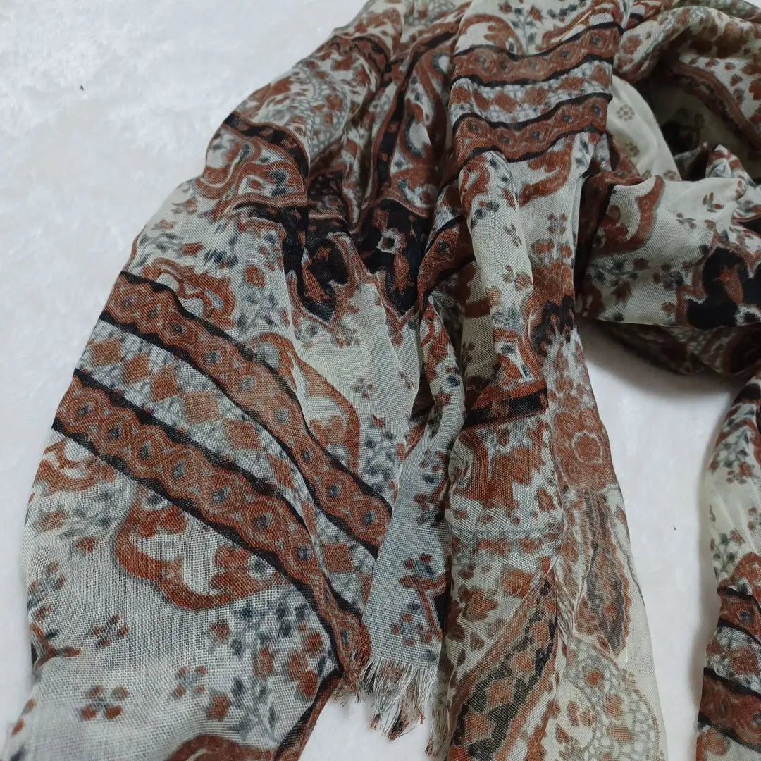 7. Large rectangular scarf stole all-over pattern thin stylish