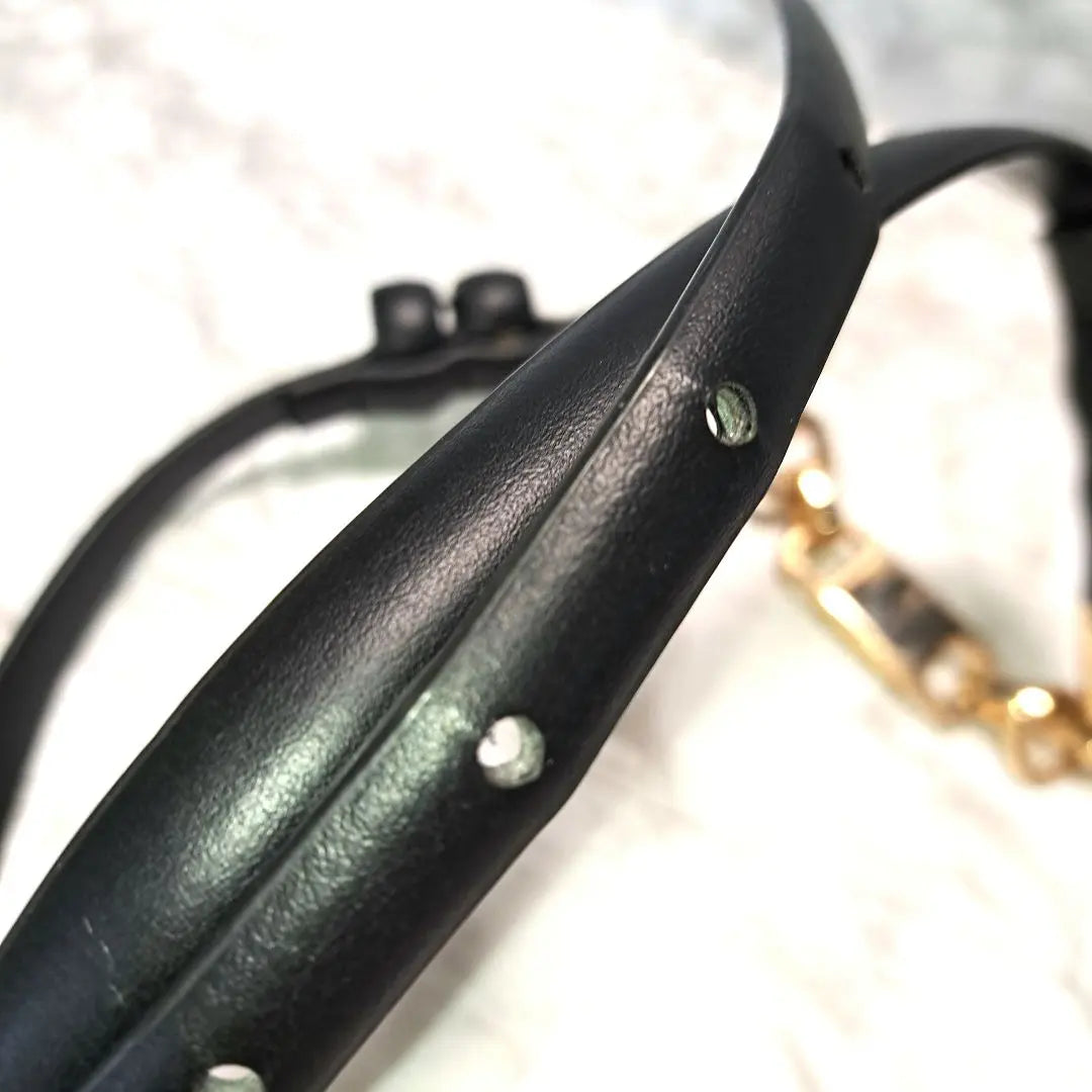 ✨ Beautiful condition✨ Wonderful✨ ZARA Chain Belt Black Leather Thin Belt 1cm