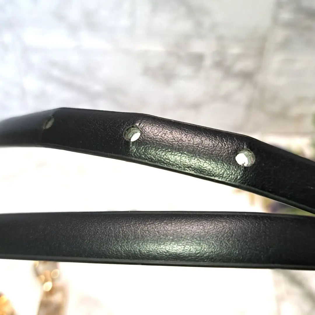 ✨ Beautiful condition✨ Wonderful✨ ZARA Chain Belt Black Leather Thin Belt 1cm