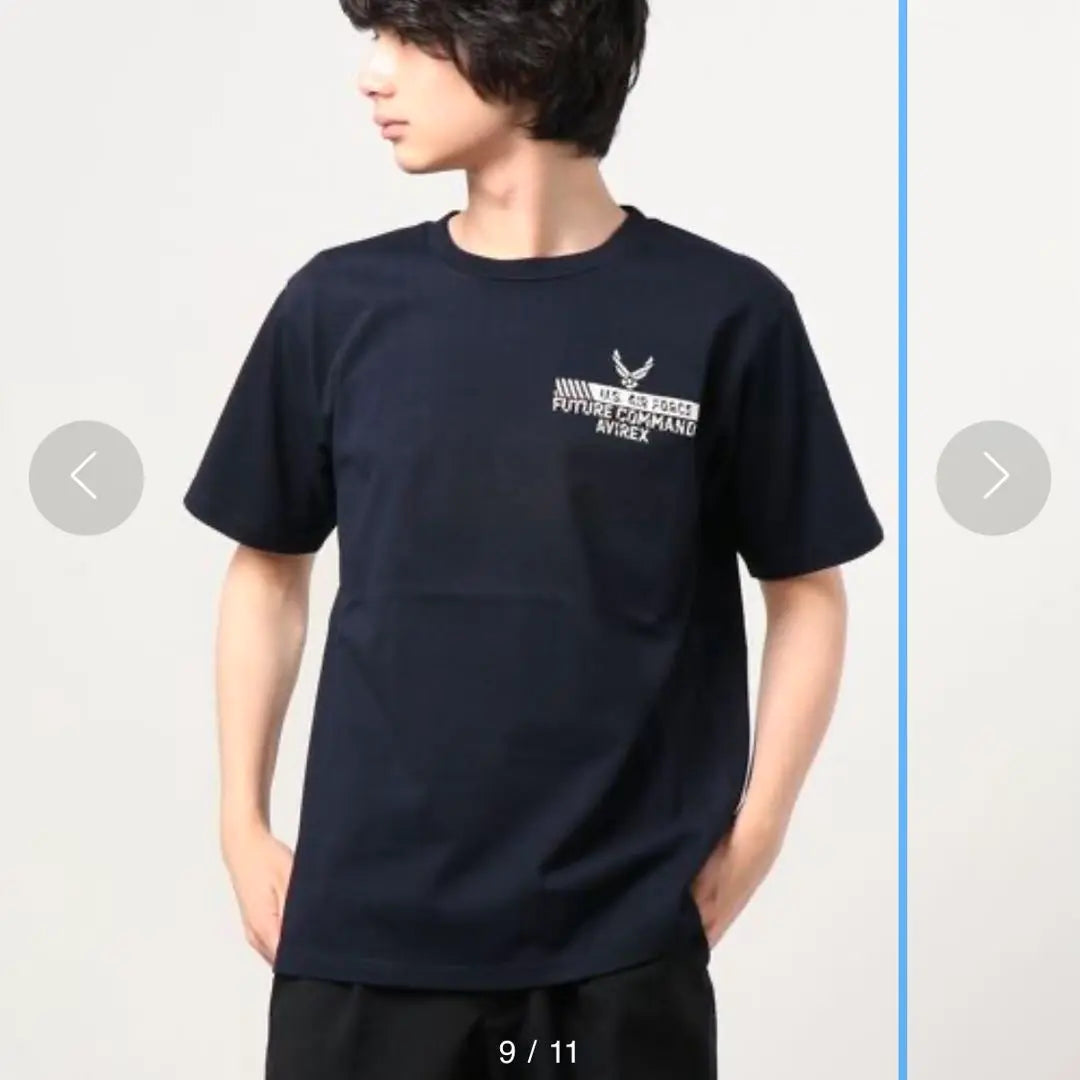 Camiseta bordada AVIREX Future Command cortar y coser L 6113282 | AVIREX 刺繍Tシャツ フーチャーコマンド カットソー L 6113282