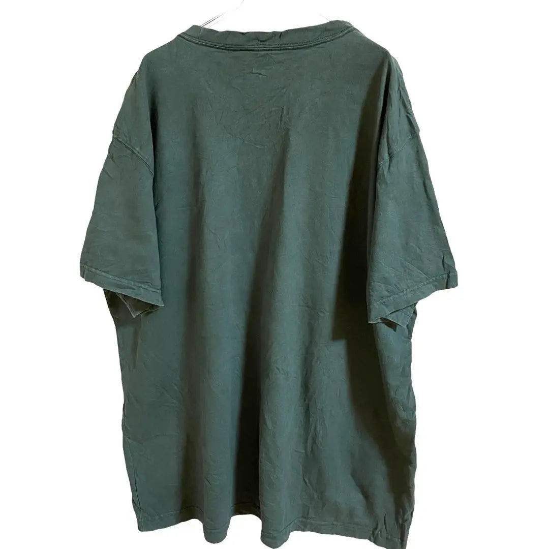 Dickless T -shirt Chest logo green 3XL Large size