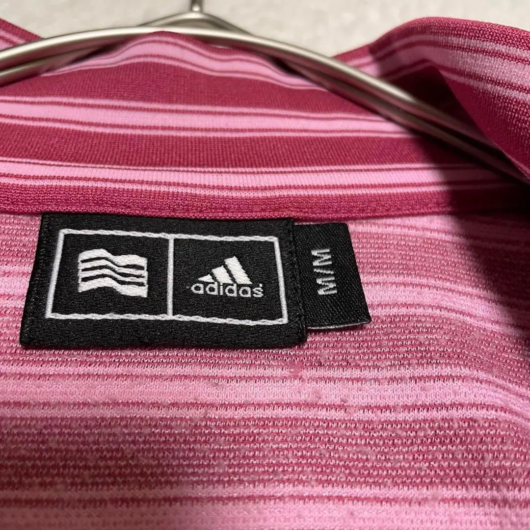 Adidas Women's Half Zip Stripe Thin High Neck Cut and Sew Pink