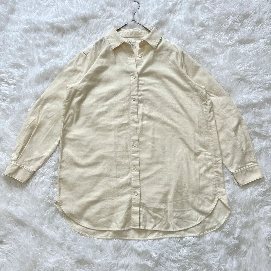 [Undy] Ivory 100% cotton long sleeve shirt L size