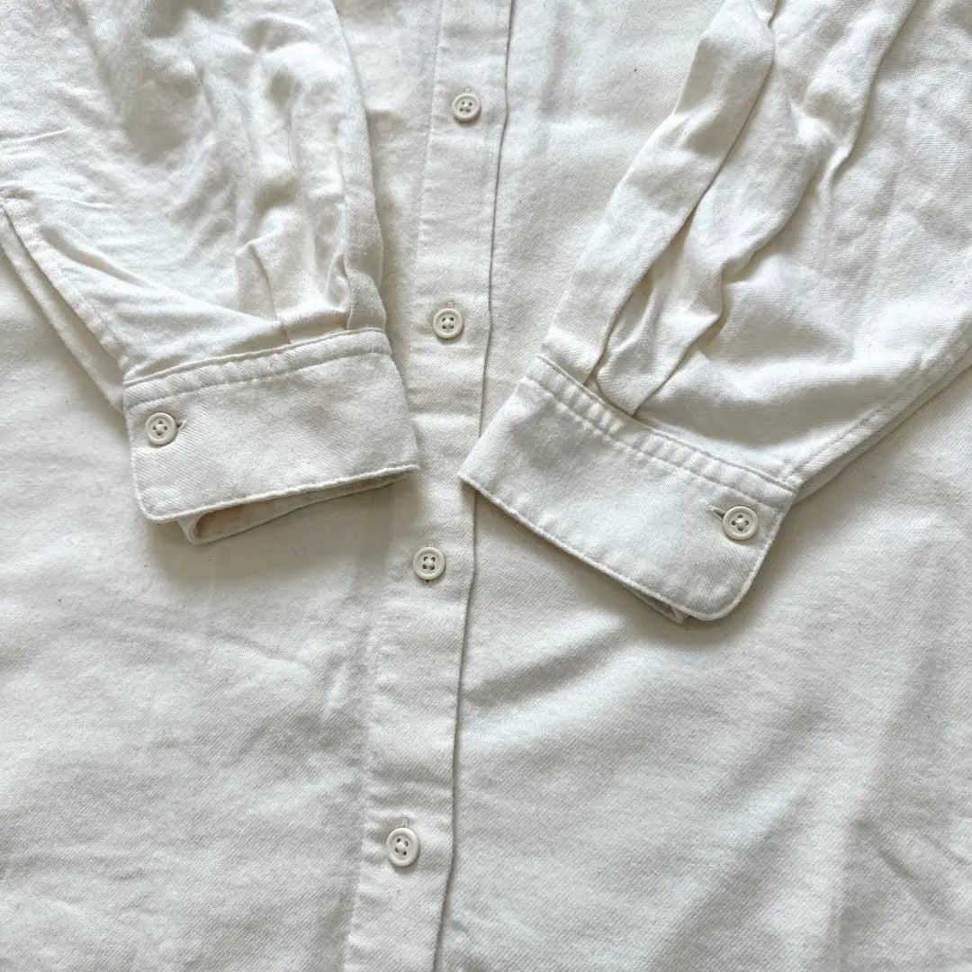 [Undy] Ivory 100% cotton long sleeve shirt L size