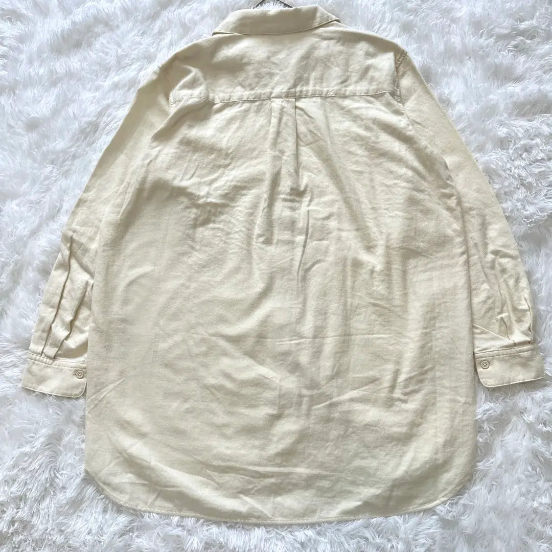 [Undy] Ivory 100% cotton long sleeve shirt L size