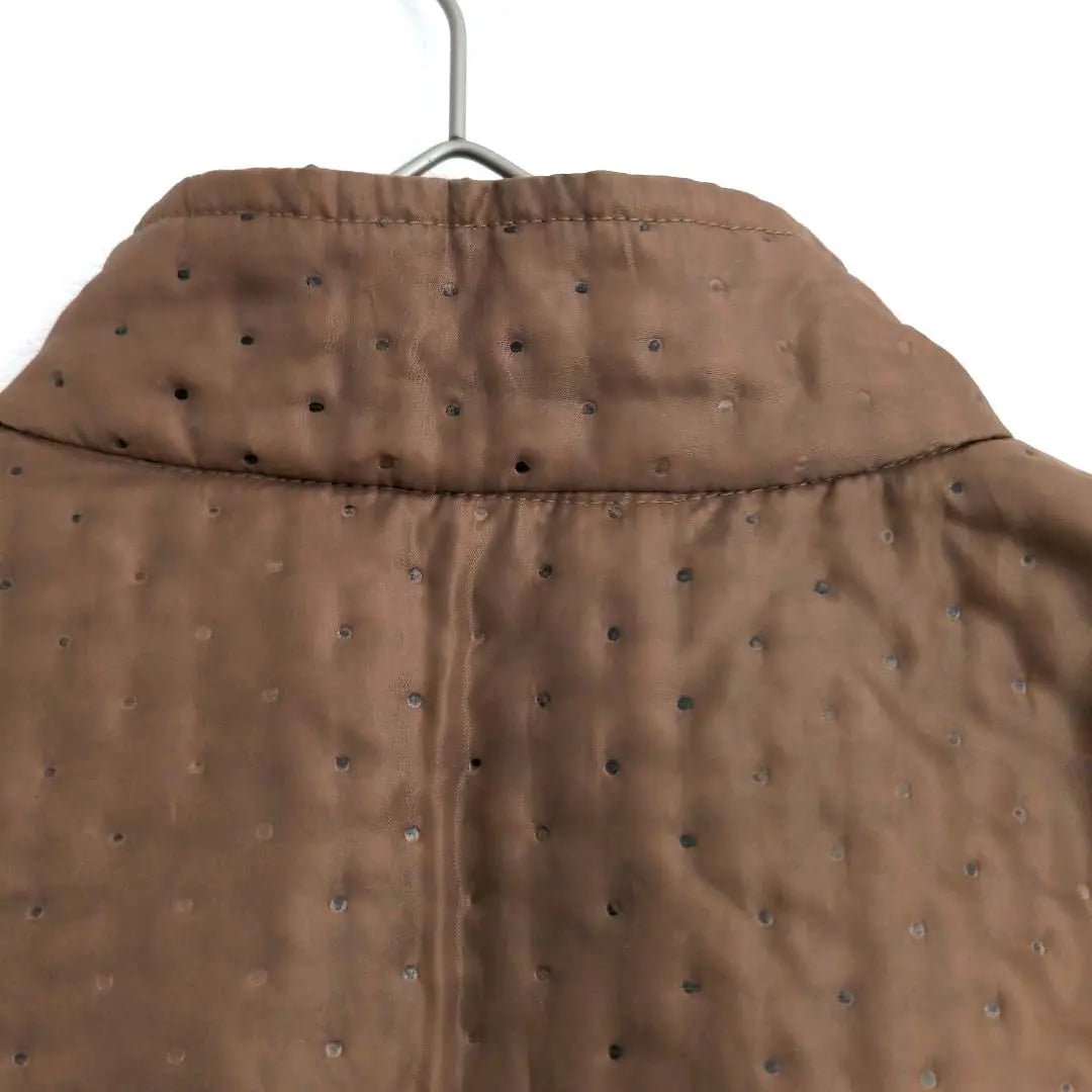 VIRTUE Quilted Vest Brown Size Free Houndstooth Lined