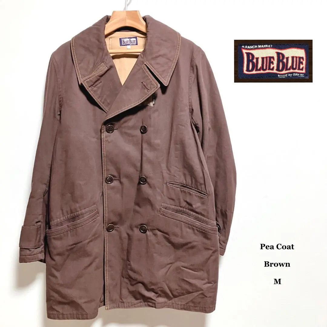 BlueBlue Peacoat M BlueBlue Seirin Co., Ltd. Coat Hariran