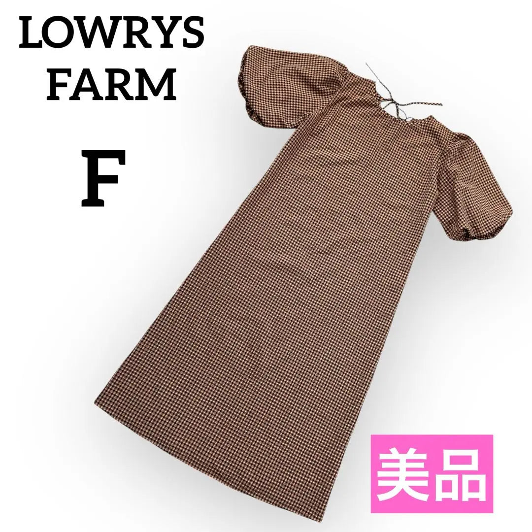 [Good condition] Lowry's Farm Dress F, Orange, Deep Green, 2WAY Check