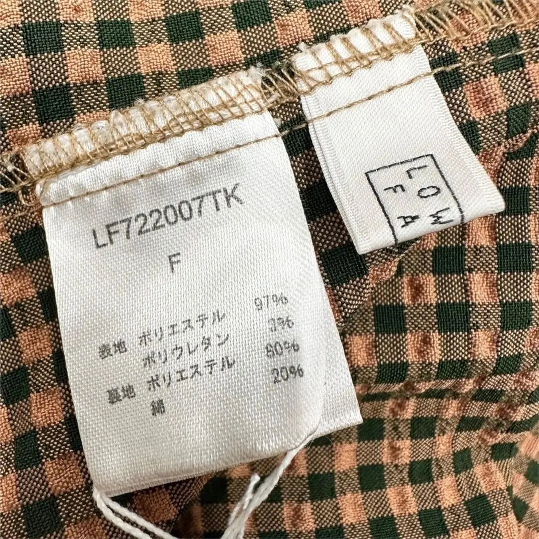 [Good condition] Lowry's Farm Dress F, Orange, Deep Green, 2WAY Check