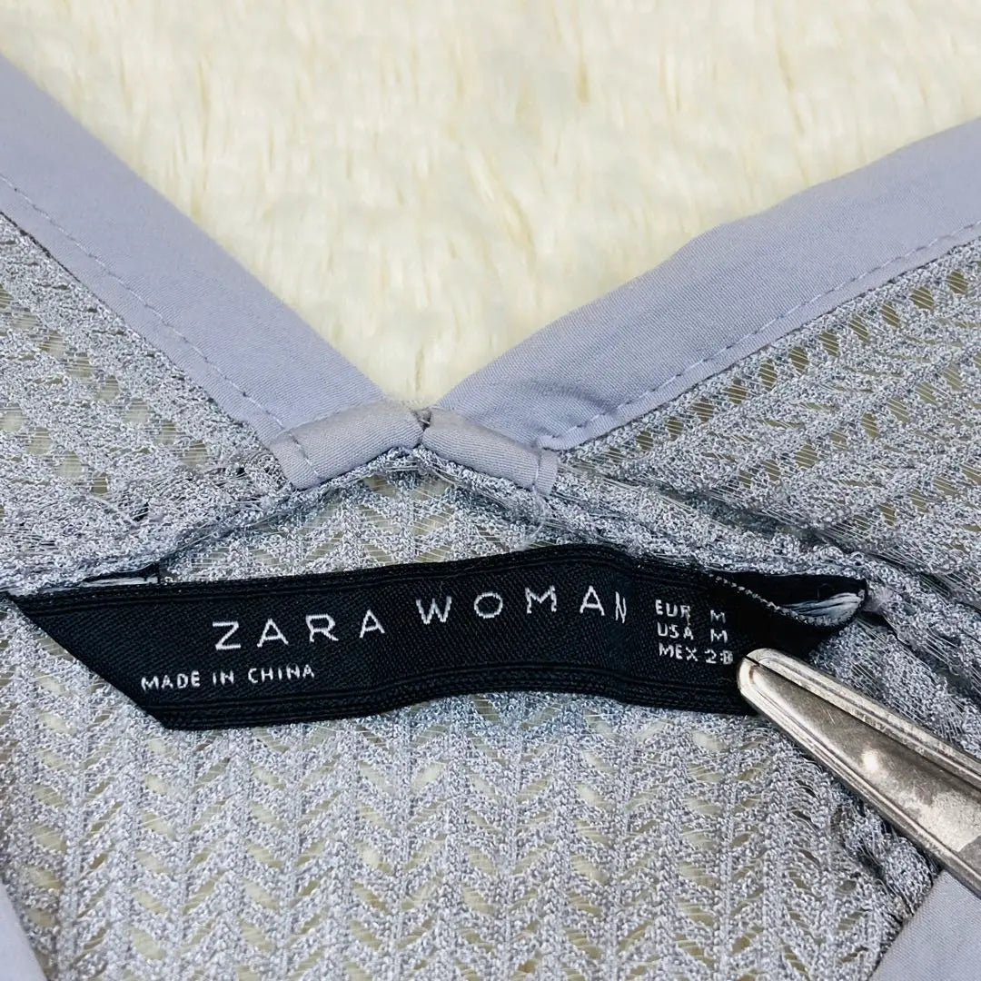 Zara Woman See-through Knit Summer Knit Gray M 13-19