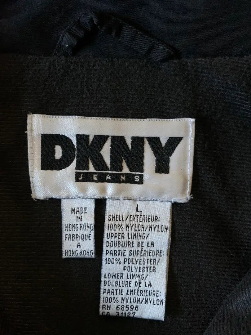 Chaqueta de nailon reflectante vintage DKNY XL de los años 90