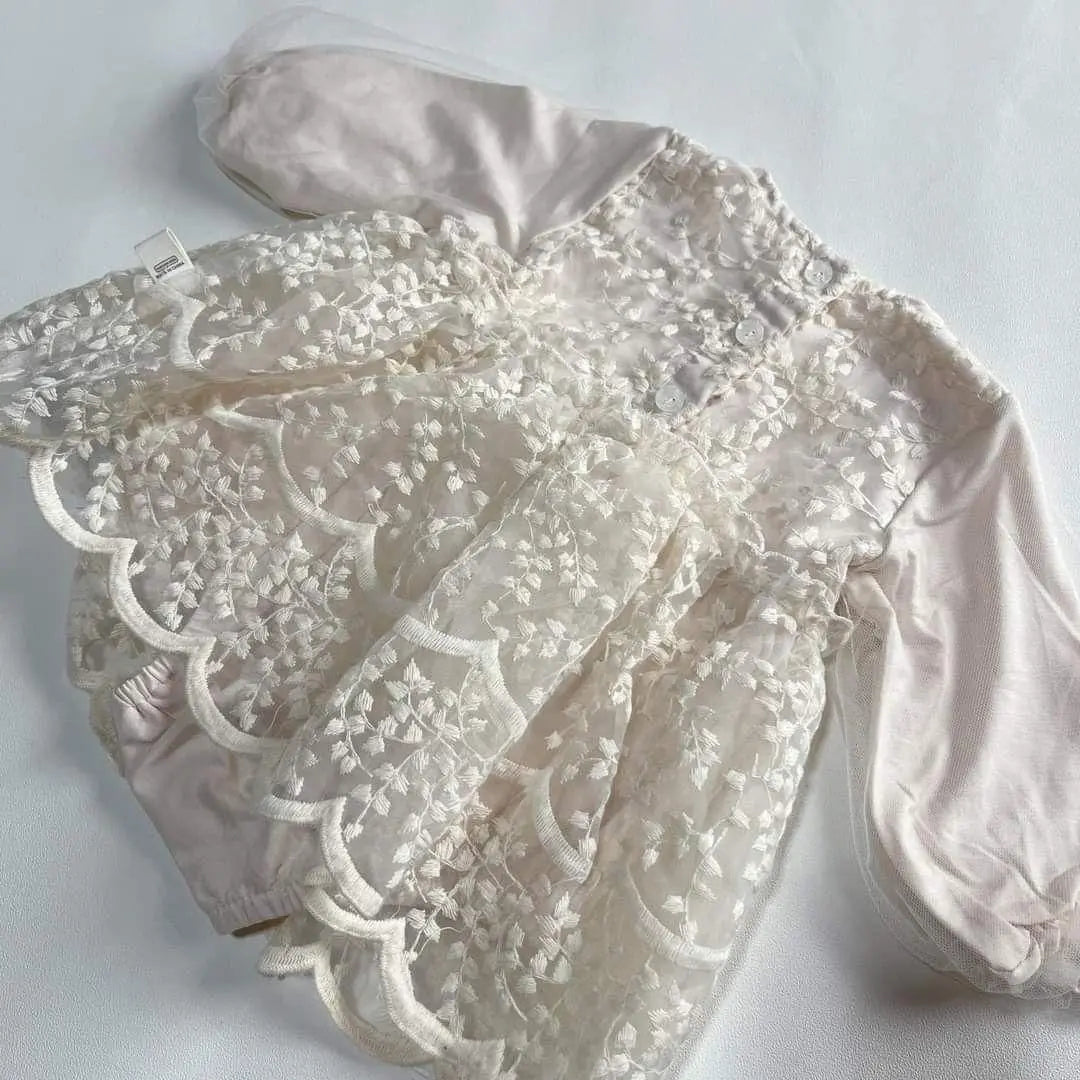 Nuevo vestido de bebé para niñas Ronpa Beige Tul Ceremonia 70 F