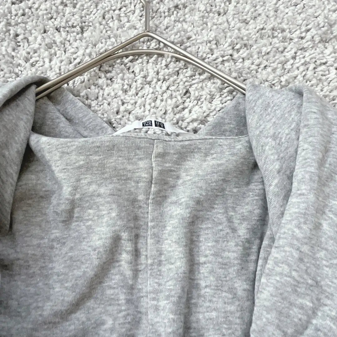 Uniqlo Zip-up Hoodie XL Stretch Thin Cotton Gray