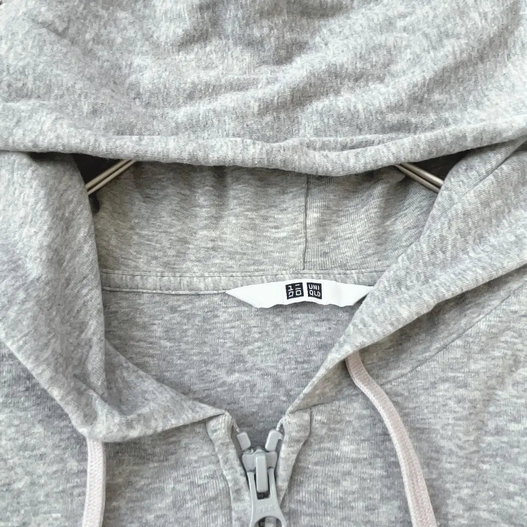 Uniqlo Zip-up Hoodie XL Stretch Thin Cotton Gray