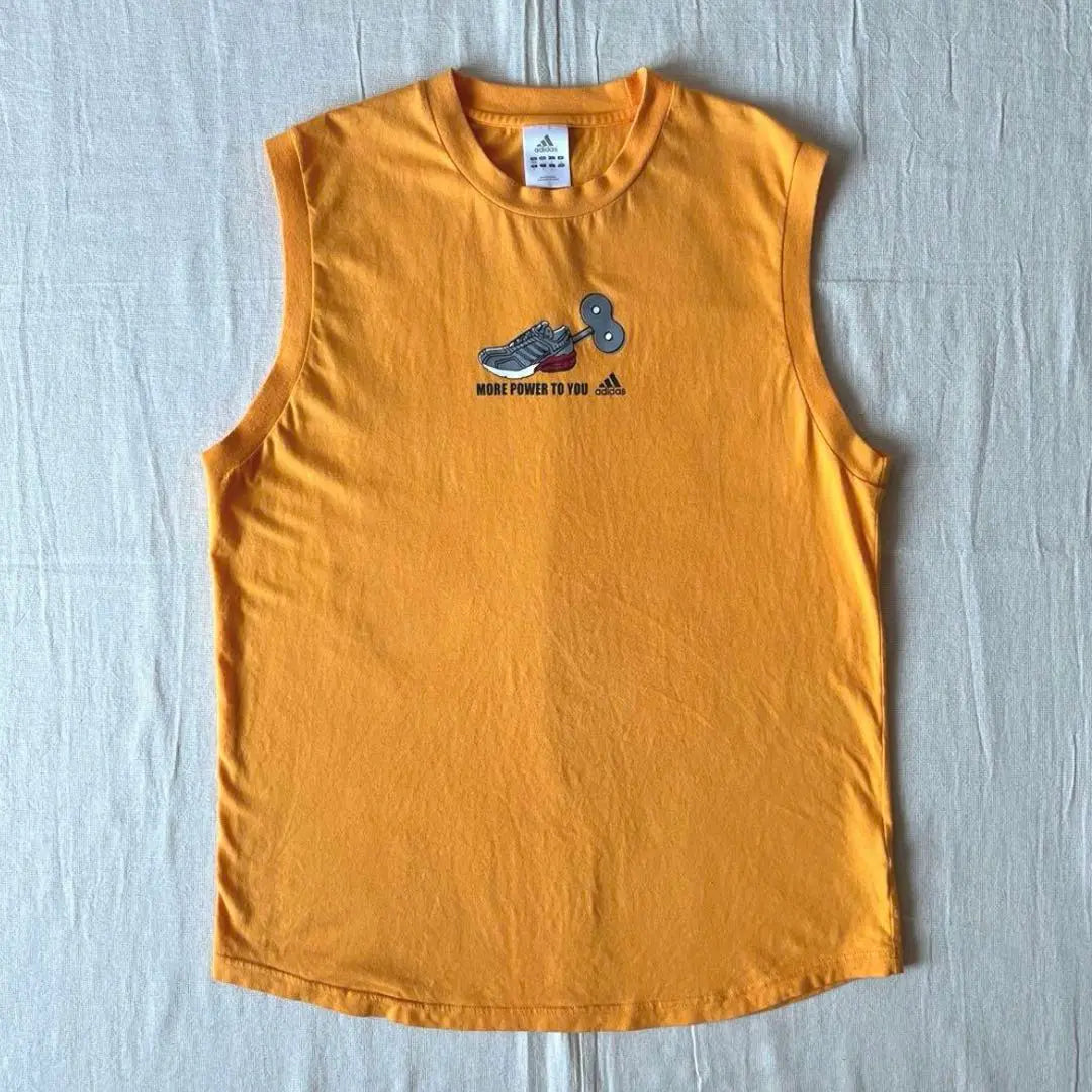 00s old adidas screw-wrapped sneakers logo print tank top L