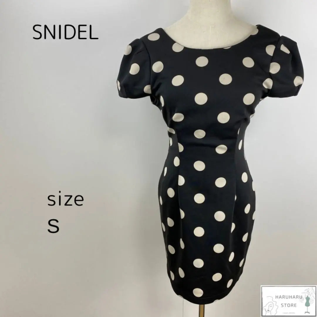 SNIDEL One Piece Puff Sleeve All-over Pattern Dot Pattern Retro