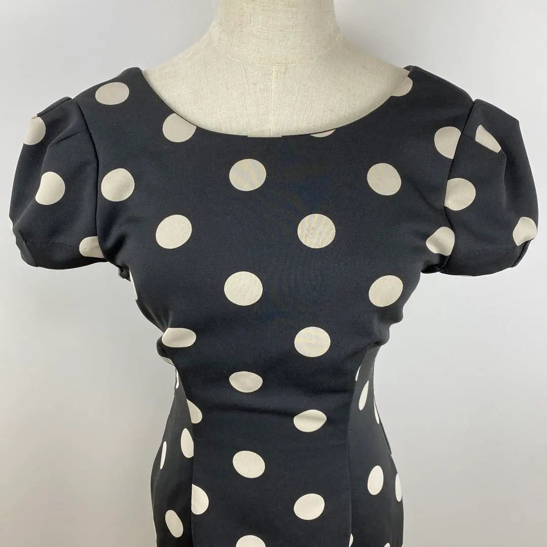 SNIDEL One Piece Puff Sleeve All-over Pattern Dot Pattern Retro