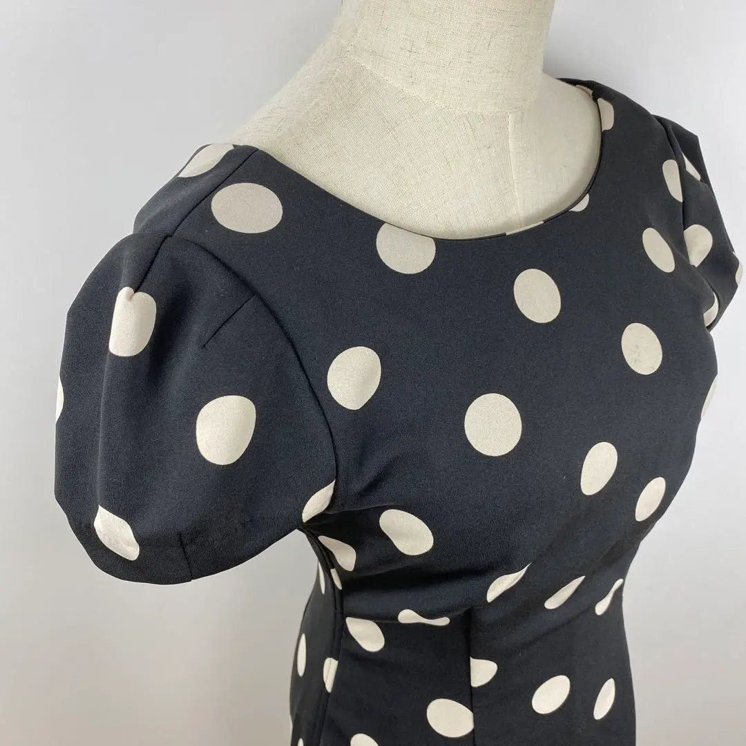 SNIDEL One Piece Puff Sleeve All-over Pattern Dot Pattern Retro