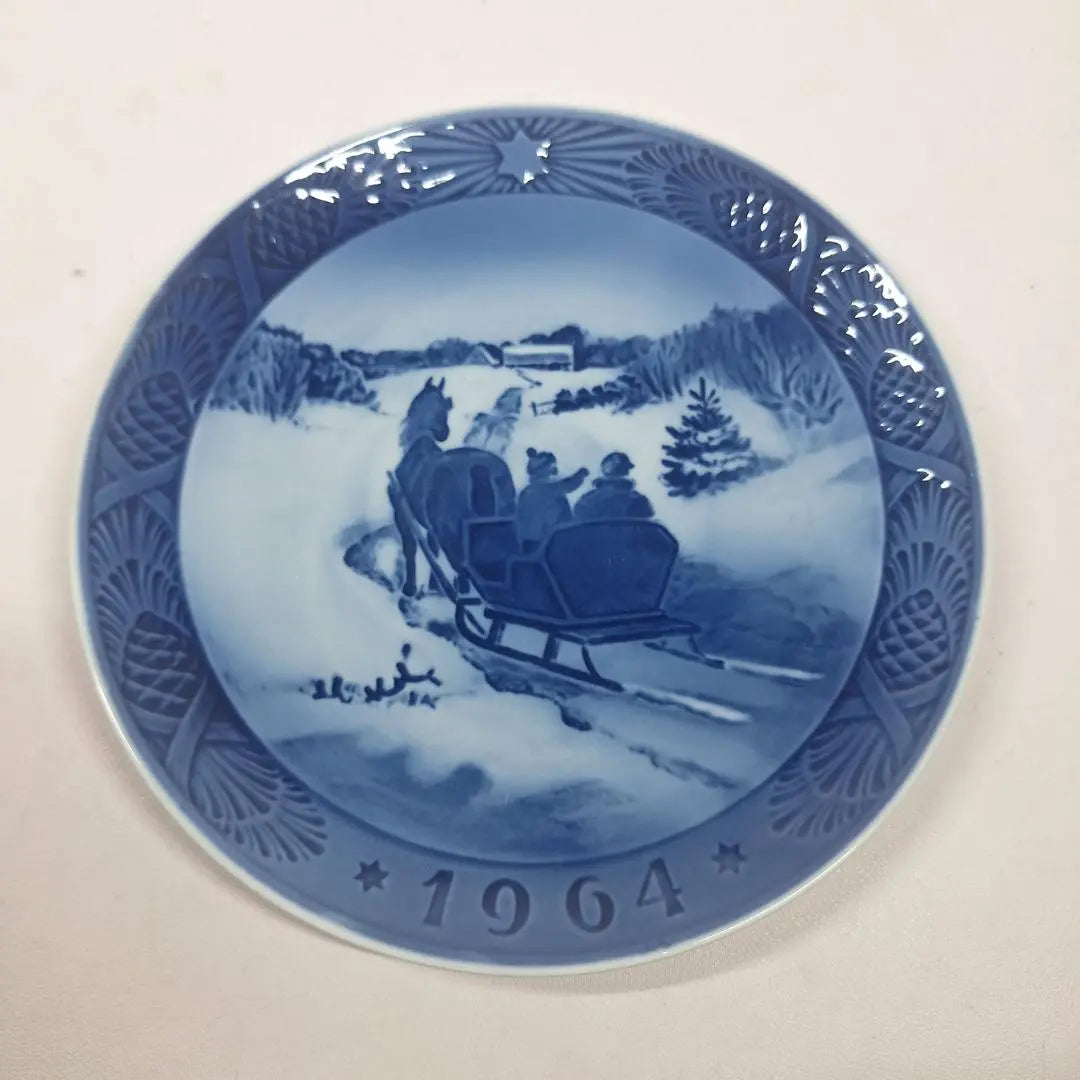 ⭕ Royal Copenhagen Year Plate 1964 Showa 64 Decorative Plate e163