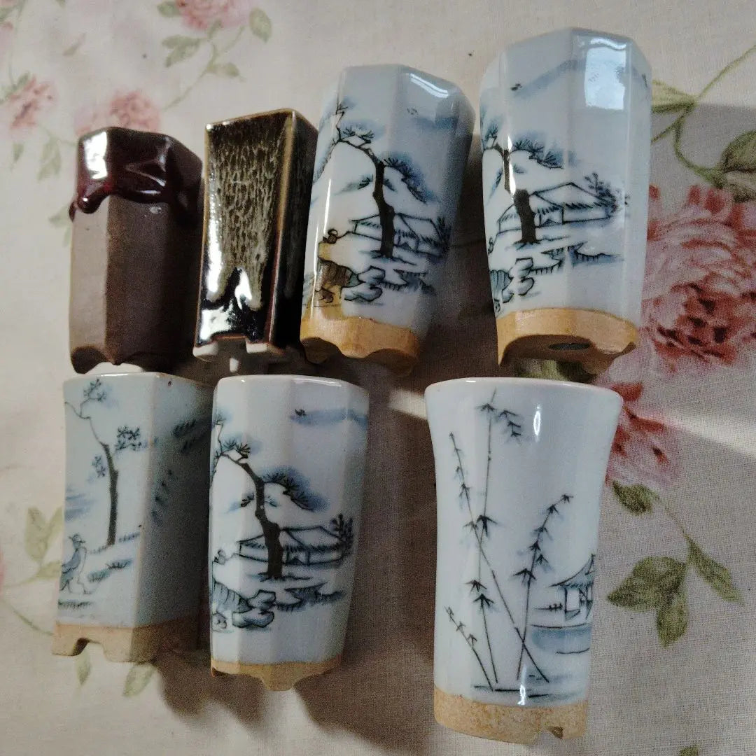 Landscape Painting Ceramic Flowerpot Set of 7 3