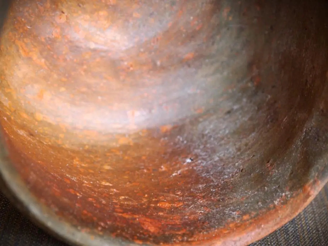 Top work★Yokoyama Naoki 《Master: Kawabata Fumio》★Bizen (Kiln-changing) Naturally cured tea bowl★With box・Cloth