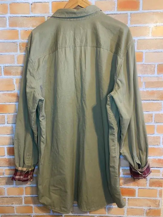 L.L.Bean Long-sleeved shirt Khaki with lining Popular colour Big size