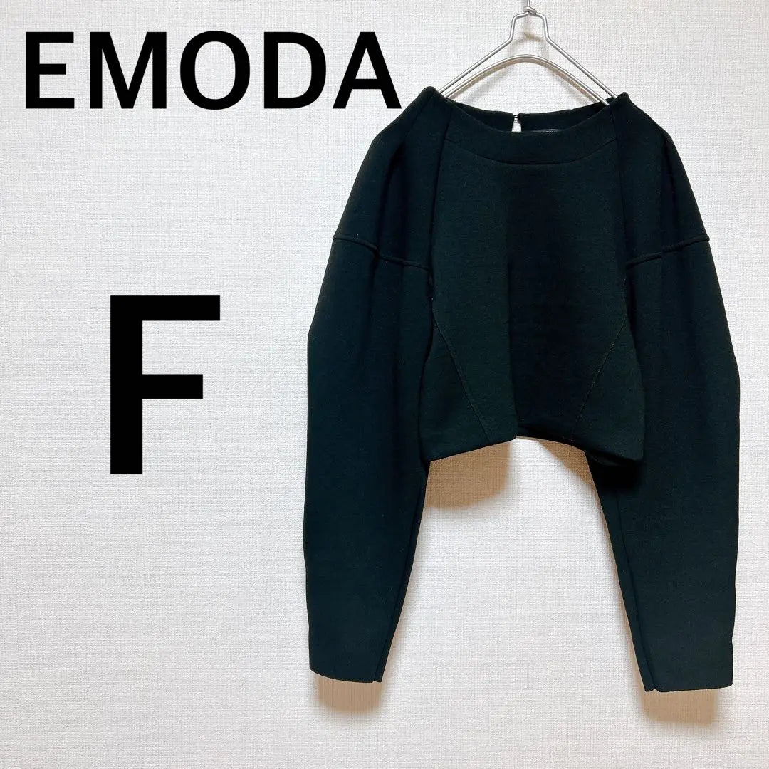 [Emoda] Tax Sleeve Solid Top, Short Length, Simple, Black, F