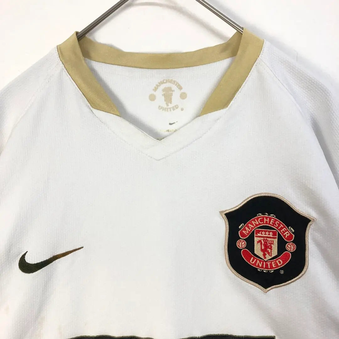 Camiseta de fútbol de uniforme de juego del Manchester 2852 con logotipo bordado en blanco