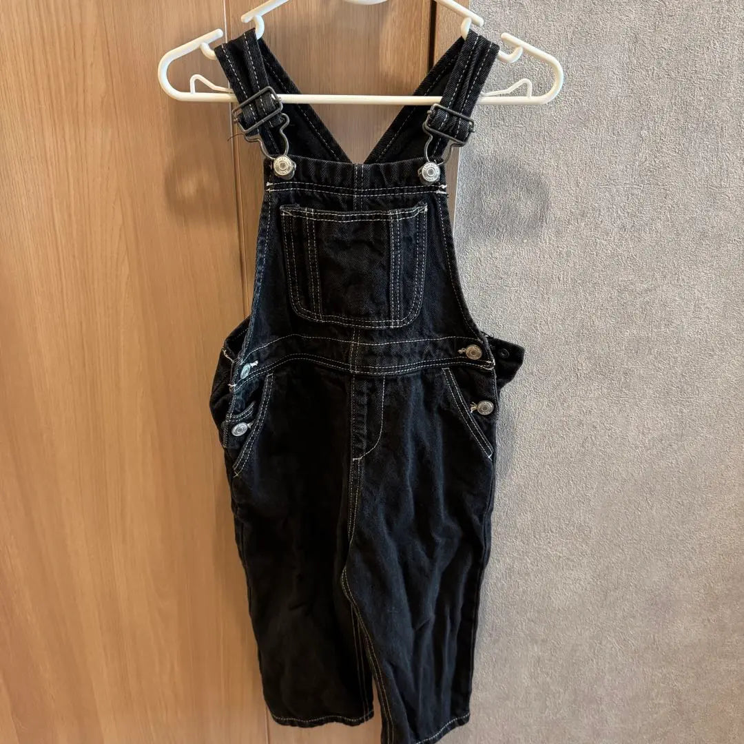 ZARA kids contrast stitching denim overalls