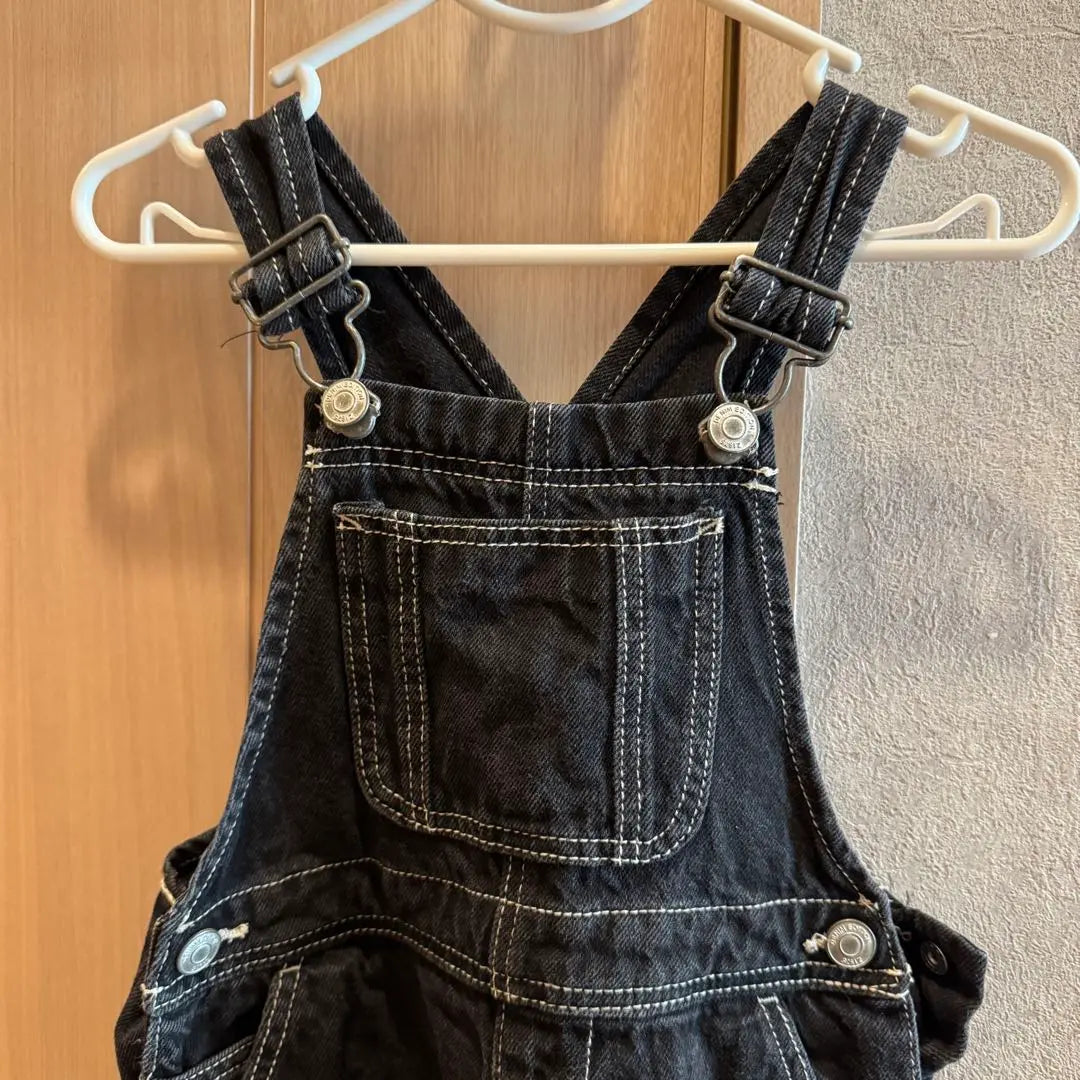 ZARA kids contrast stitching denim overalls