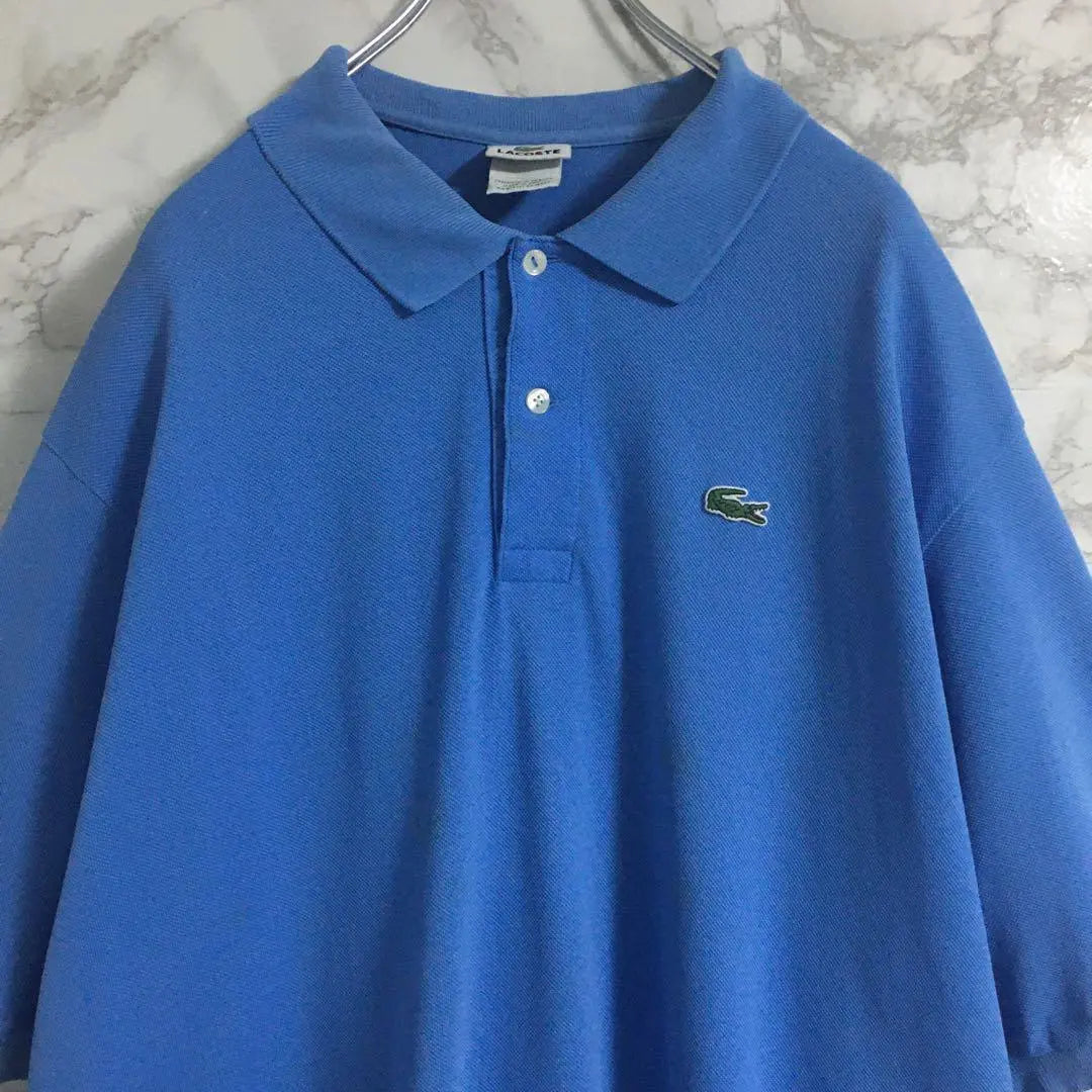 Lacoste Crocodile Logo Pierce Polo Shirt Normcore Equivalent to 2XL Light Blue☆