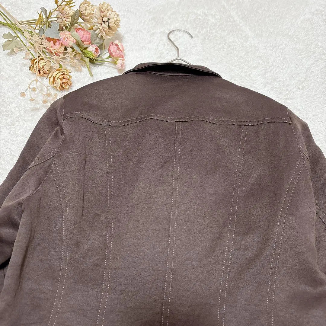 [Retro Jacket] M Brown Mrs. with Shoulder Pads Spring Autumn Casual