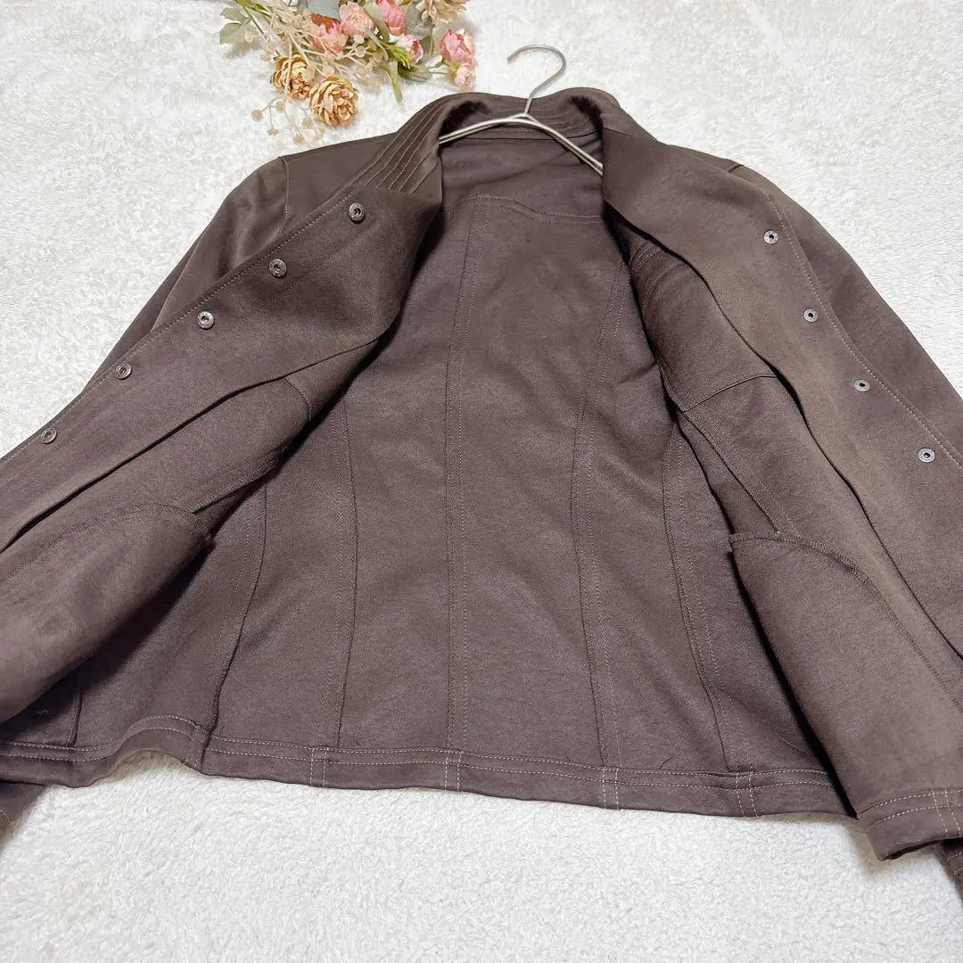 [Retro Jacket] M Brown Mrs. with Shoulder Pads Spring Autumn Casual