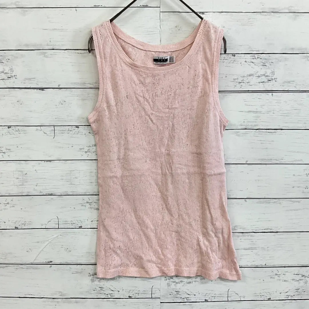 ZARA✨Tank Top [M] Rib knitted sleeveless pink