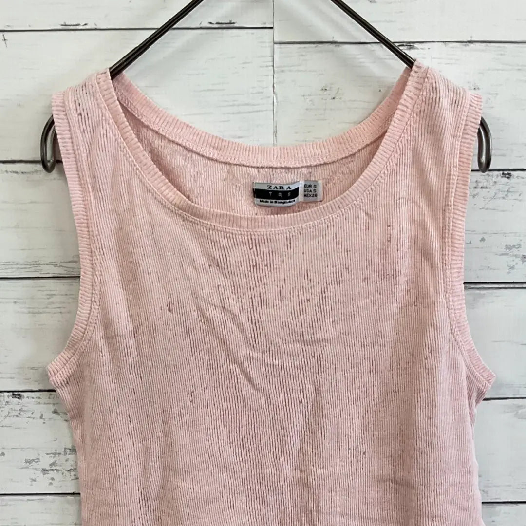 ZARA✨Tank Top [M] Rib knitted sleeveless pink