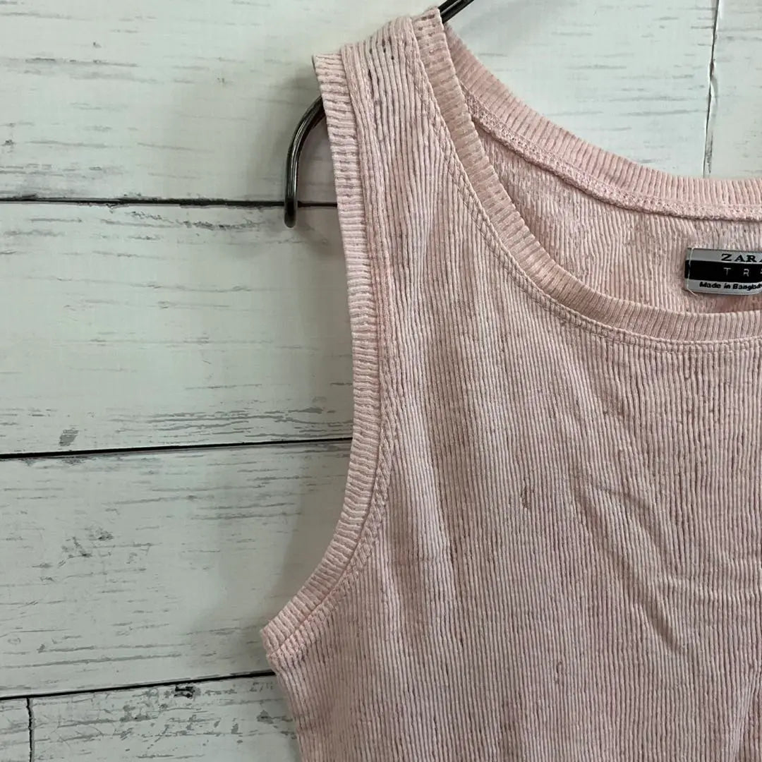 ZARA✨Tank Top [M] Rib knitted sleeveless pink