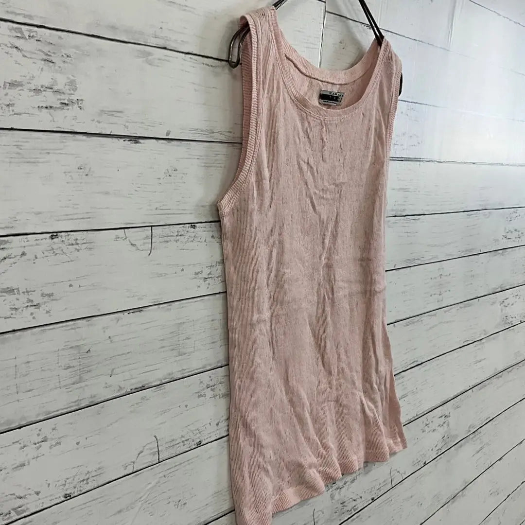 ZARA✨Tank Top [M] Rib knitted sleeveless pink