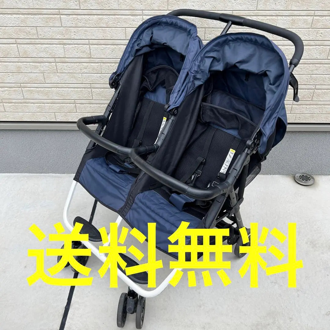 ✨ Free shipping ✨ Twin stroller twins navy foldable