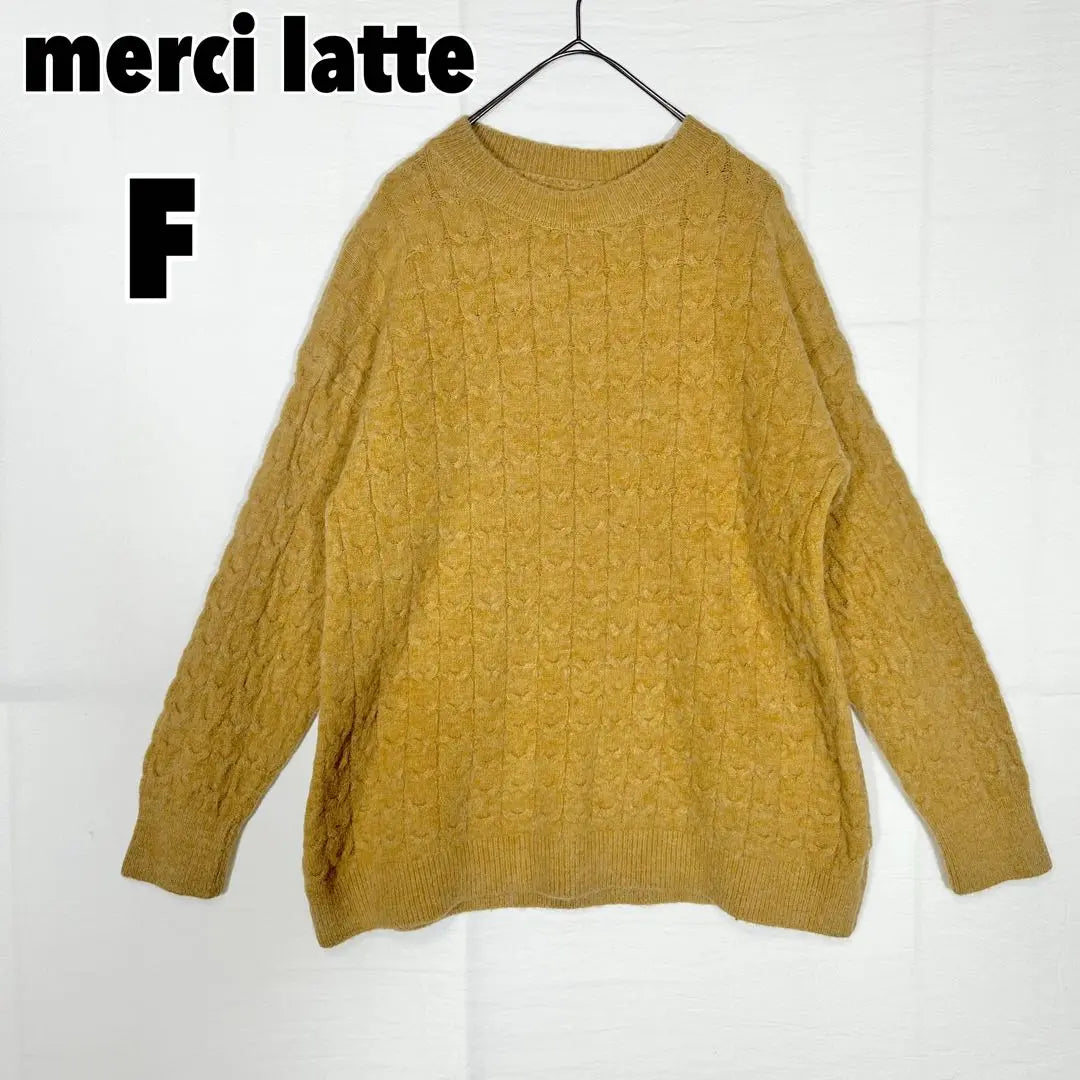 ♥merci latte♥ Merci latte cable pattern knit sweater pearl