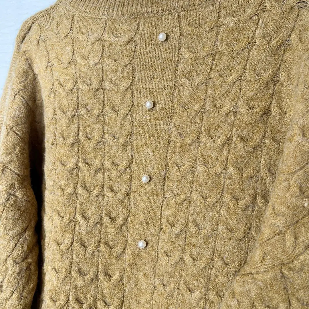 ♥merci latte♥ Merci latte cable pattern knit sweater pearl