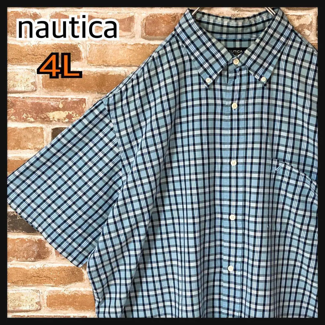 《Nautica》 NAUTICA Short Sleeve Shirt BD Shirt Check Shirt ☆ 4L | 《ノーティカ》nautica 半袖シャツ　BDシャツ　チェックシャツ☆4L