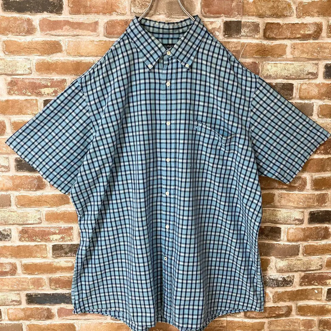 《Nautica》 Camisa Manga Corta NAUTICA Camisa BD Camisa Cuadros ☆ 4L | 《ノーティカ》nautica 半袖シャツ BDシャツ チェックシャツ☆4L