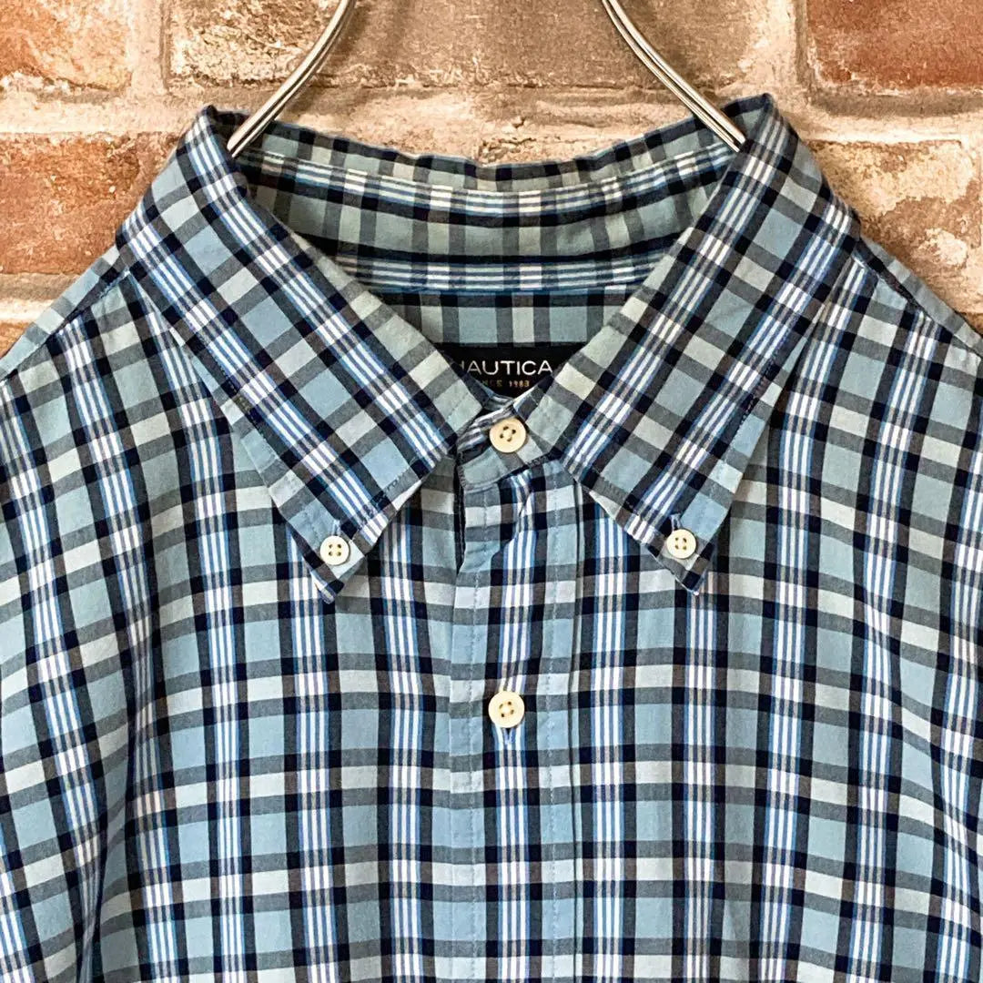 《Nautica》 Camisa Manga Corta NAUTICA Camisa BD Camisa Cuadros ☆ 4L | 《ノーティカ》nautica 半袖シャツ BDシャツ チェックシャツ☆4L